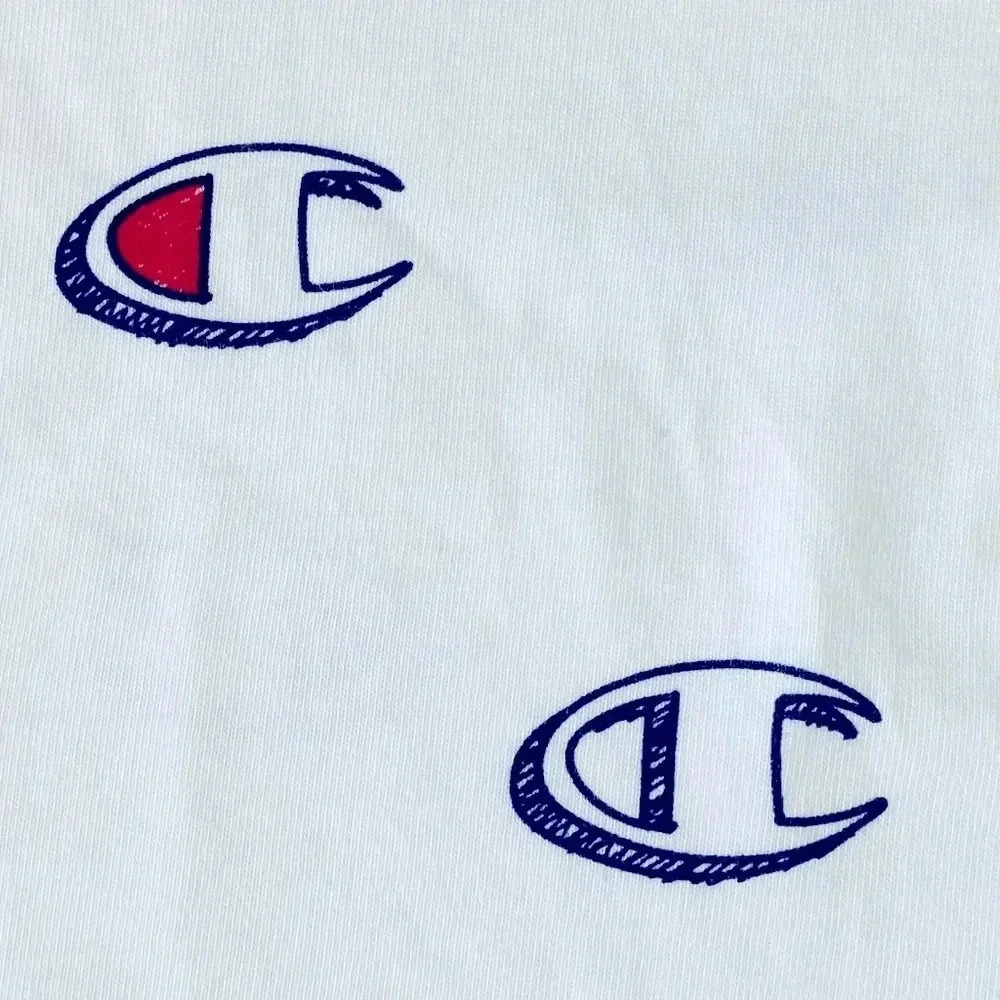 Champion Heritage Sketched Logo Print T-Shirt White NWOT Size S - Picture 7 of 10